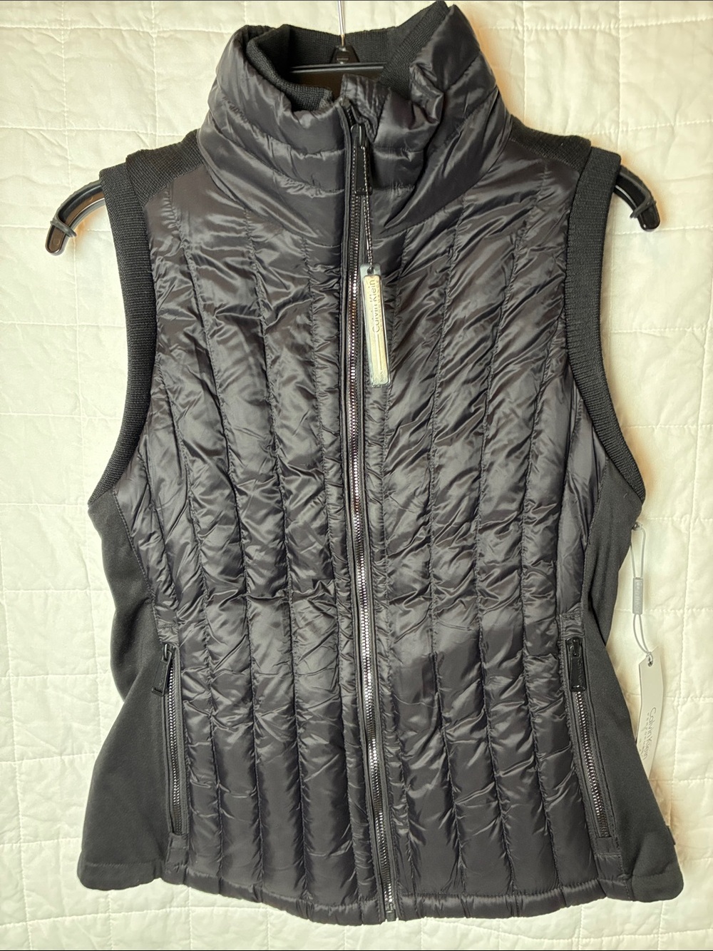 Calvin Klein Black Quilted Hybrid Vest